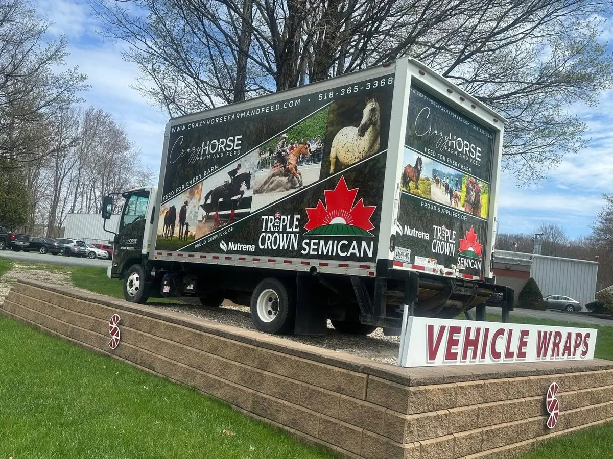 Crazy Horse Farm and Feed box truck with a full wrap by Saxton Signs